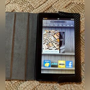 M-Edge faux leather Amazon Kindle Fire Tablet Black Cover case only